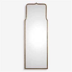 Elegant Gold <b>Full</b> <b>Length</b> <b>Mirror</b> With Decorative Soft Corner Frame For Stylish Home Interior Decor - Product Image 2
