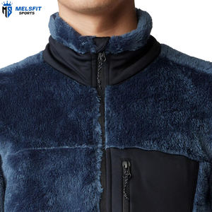 Veste d'hiver en polaire polaire pour homme avec logo personnalisé sur le devant, polaire sherpa doux, respirante, coupe-vent, fermeture éclair, vente en gros - Product Image 5