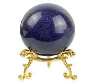 Grande Sphère Boule de Cristal en Grès Bleu Goldstone Spécimen Minéral Pierre Précieuse par ALIF CRYSTAL ET AGATE