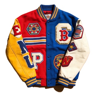 Unisex Crew Neck Coated Formal Varsity <b>Jacket</b> Chenille <b>Patch</b> Embroidery Baseball Letterman High Quality Streetwear Front - Product Image 1