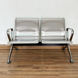 Silla de Espera de Estilo Industrial de Acero Inoxidable para 2 Personas, para Centro Comercial, Escuela, Oficina, Banco - Product Image 3