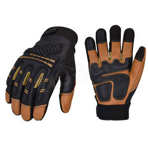 Guantes de cuero de cabra súper duraderos con membrana impermeable, personalizados, anticorte, para motosierra, cómodos y de uso general. - Product Image 5
