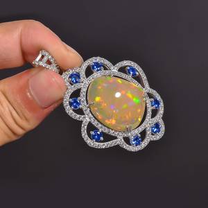 Natural Ethiopian <b>Opal</b> Pendant 925 Sterling Silver Women Handmade <b>Opal</b> Silver Jewelry <b>Opal</b> Pendant Necklace <b>Gift</b> For Her - Product Image 6