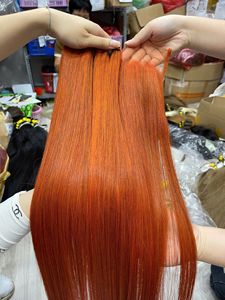 Listo enviar Thanh an H21 Super doble dibujado 8-32 pulgadas hueso naranja recto vietnamita Remy cabello grado virgen materia prima 100g - Product Image 3