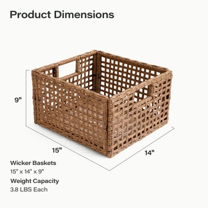 Square woven rattan <b>basket</b> Handmade <b>Storage</b> <b>Basket</b> Wholesale eco-friendly Made in Viet Nam - Product Image 2