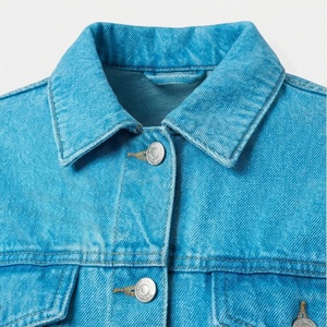 Veste en jean pour femme, classique, avec attaches ajustables à la taille, boutons argentés, look décontracté chic, couleur personnalisée, vêtement de rue, vêtement d'extérieur - Product Image 4