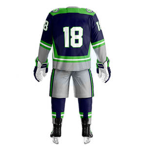 Cómodo uniforme de hockey sobre hielo de tamaño adulto en Stock uniforme de hockey sobre hielo hecho de poliéster para jóvenes - Product Image 2