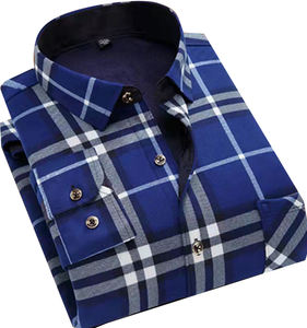 2025 OEM vente en gros personnalisé élégant hommes chemise en flanelle de haute qualité à manches longues hiver vêtements de rue 100% fil de coton teint - Product Image 1