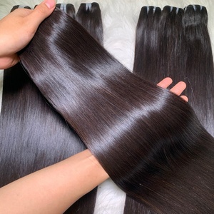 Meilleur prix de gros pour des paquets de trame droite de couleur 1B de qualité supérieure extensions de cheveux indiens naturels Remy crus vietnamiens - Product Image 4
