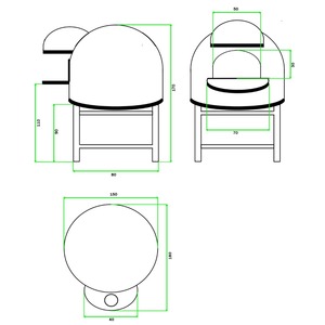 Lò nướng gỗ thủ công 120 cm 5 thiết kế sóng trắng và xanh Công suất <span class=keywords><strong>Pizza</strong></span> với dụng cụ nấu nướng ngoài trời - Product Image 6