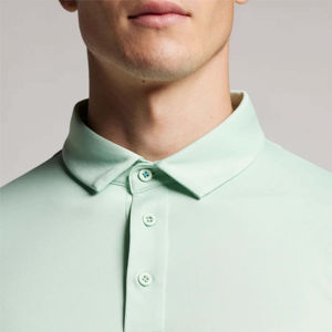 Polo en coton 100% pour homme, respirant et brodé, imprimé uni, manches courtes, tissu tricoté, design simple - Product Image 6