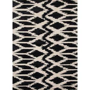 Tapis en laine et viscose gris et noir, tufté à la main, motif géométrique pour la décoration intérieure - Taq-402 - Product Image 1