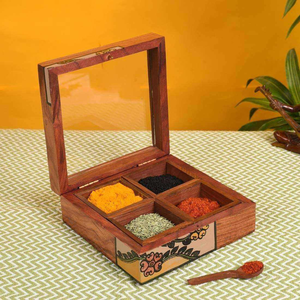 Wholesales Supply Wooden Spice Boxes for Kitchen Available at Affordable Price Handmade Wooden <b>Masala</b> <b>Box</b> - Product Image 3