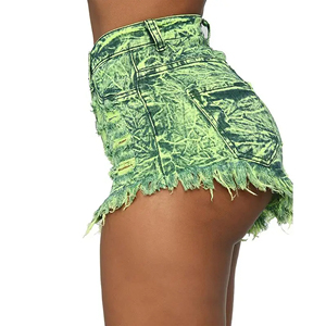 Shorts en jean vintage délavés pour femmes, style déchiré et usé, vente en gros - Product Image 4