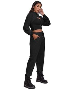 Ensemble de fitness femmes Farr coton Double face élastique séchage rapide Slim Fit Yoga costume course solide survêtement pour - Product Image 4