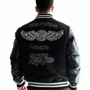 Chaqueta Letterman bordada personalizada para hombre con logotipos y parches personalizados | Chaqueta estilo universitario Premium - Product Image 3