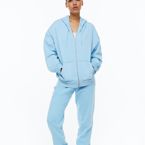 Customizable Heavyweight Fit Solid Color Blank Full <b>Zip</b> <b>up</b> <b>Hoodie</b> Casual Cotton Fleece <b>Hoodie</b> Women - Product Image 2