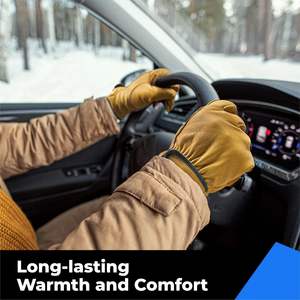 ถุงมือขับรถหนังวัวแท้สำหรับผู้ชาย, ถุงมือขับรถทำงานทนทานต่อการใช้งานกลางแจ้งถุงมือเล่นกีฬา - Product Image 4