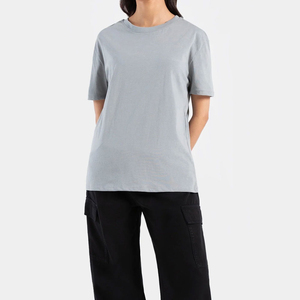 2025 Color gris mujeres algodón liso camisetas Streetwear nueva moda mujer verano camiseta fácil de usar camisa transpirable - Product Image 1