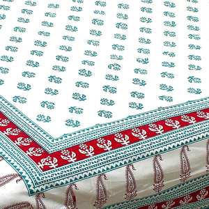 Vente en gros directe d'usine, drap de lit double 100% coton pur, imprimé éléphant, avec motif Fleur de Lys, décoration d'intérieur - Product Image 2