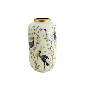 Decoración de mesa, florero de hierro de Metal, pegatina de esmalte, latón, Color dorado, jarrones de Metal de tamaño largo a granel - Product Image 1