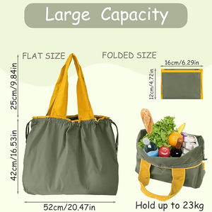 Bolsa <span class=keywords><strong>de</strong></span> <span class=keywords><strong>Compras</strong></span> <span class=keywords><strong>de</strong></span> Nailon Reutilizable, Plegable, Portátil, Grande, Lavable, con Cordón y Asa - Product Image 6