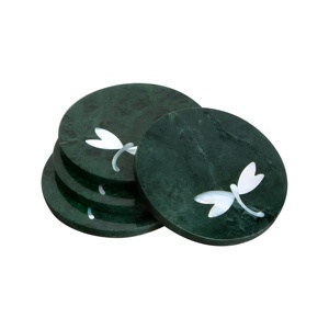 Ensemble de sous-verres en marbre noir et blanc de luxe rehaussez votre espace avec des tapis et des coussinets en marbre vert - Product Image 1