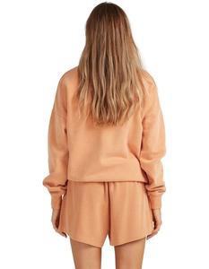 Shorts décontractés en coton uni pour femmes, mélange de molleton, taille haute, taille élastique, avec poches latérales, 120g - Product Image 3