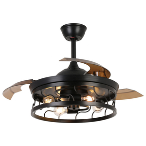 Ventilador de Techo HC con Luz de 48 Pulgadas, 4 Aspas, Motor DC, LED Regulable, Control Remoto, Estilo Moderno para Hogar y Oficina - Product Image 1