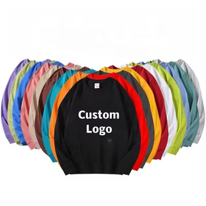 Custom Logo Embroidery Print Unisex Sweatshirt Custom Blank Long-Sleeved <b>Pullover</b> Solid Color Sweatshirt's - Product Image 2