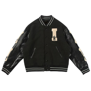 High Quality Custom Body Leather Sleeves Varsity Jacket <b>Men</b> Baseball Varsity Jacket <b>Men</b> Jackets and Coat - Product Image 1