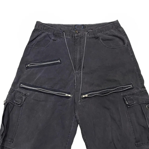 Pantalones cortos de mezclilla lavados de algodón 100% de alta calidad hechos a medida para hombres, ropa de calle con cremallera, estilo recto de cintura media para el verano - Product Image 4