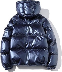 New Arrival Men's Waterproof Stand Collar Streetwear Solid Winter Puffer <b>Jacket</b> with Front Logo Regular Length - Product Image 5