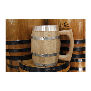 Tarro de almacenamiento de madera Premium de 500ml con mango de aluminio y anillos galvanizados dobles para cerveza Espacios rústicos y modernos - Product Image 4