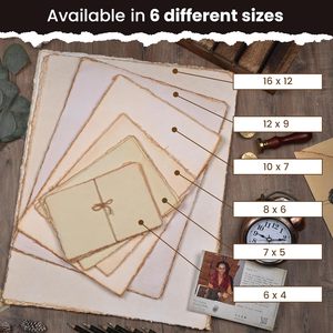 300 GSM papier de chiffon de coton fait main A6 A5 A4 bord frangé papier cadeau écologique OEM Inde fabricant en gros FBA - Product Image 2