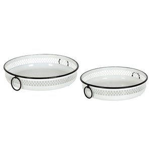 Plateau rond blanc en aluminium de haute qualité avec poignées Office Party Wedding Servant à un prix abordable - Product Image 2