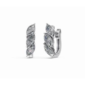 Boucles d'oreilles en diamant Marquise céleste 9 KT 14 KT 18 KT Or Bijoux cultivés en laboratoire Vente en gros OEM B2B Fournisseur d'exportation - Product Image 5