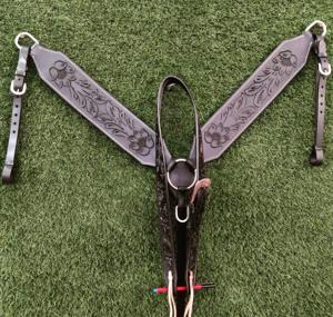 Cabecera de cuero con accesorios personalizados para caballos con coraza para montar a caballo, diseño occidental - Product Image 2