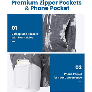 Pantalones cortos estampados para hombre con tela ligera transpirable antiarrugas, decoración de encaje con logotipo personalizado para ropa de calle, marca informal - Product Image 4