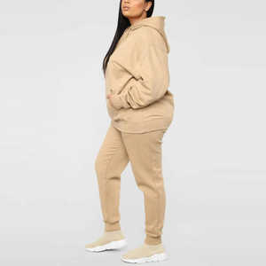 Haute qualité survêtement femmes coton polaire Polyester lourd confortable 400 GSM surdimensionné survêtement femmes - Product Image 5