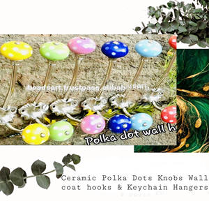 Meilleur prix Patère en fonte en Inde Boutons en céramique à pois - Product Image 2