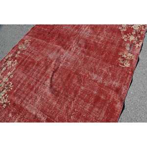 พรมปูพื้นขนาดใหญ่สไตล์ตุรกีวินเทจแบบคลาสสิกสีแดงขนาด6.4x10.1ฟุตผ้าขนสัตว์แอบสแตรกต์มีลวดลายหนา10มม. สำหรับโถงทางเดิน - Product Image 5