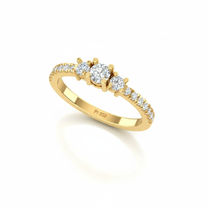 Elegant Certified Three <b>Stone</b> Round Diamond Ring For Women's - Product Image 4