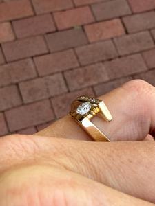 Latest 2026 Unique Design Cut Natural Diamond Channel Tension Set 14K Yellow Gold Engagement Wedding Ring by Wholesaler OEM - Product Image 2