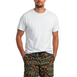 Camiseta blanca de algodón Unisex, camisa de cuello redondo de mezcla triple - Product Image 1