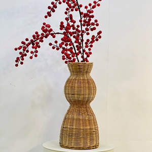 Vase en rotin naturel fait à la main, artisanat LTL, décoration florale pour la maison, l'hôtel, arrangements écologiques, art déco - Product Image 6