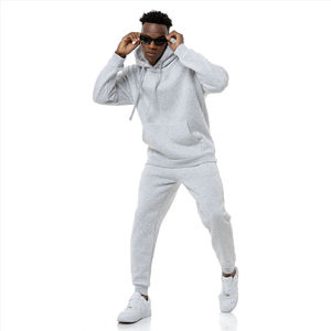 Ensemble de survêtement en coton pour homme à capuche avec logo personnalisé, haute qualité, commande en gros, vêtements de sport, prix d'usine, deux pièces - Product Image 4