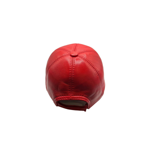 หมวกเบสบอลหนังแท้คุณภาพสูงแบบเรียบ  หมวกหนังแท้ 6 แผงแบบสั่งทำพิเศษ - Product Image 3
