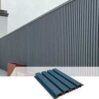 Panneau de clôture à lattes verticales en WPC, clôture composite en grille, mur de clôture pour jardin, patio, écran d'intimité, imperméable, grain de bois