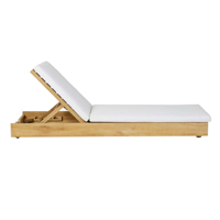 Chaise longue de jardin en teck moderne pour hôtels, cours et piscines - Mobilier d'extérieur adapté - Riris